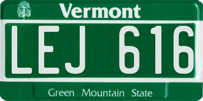 VT license plate LEJ616