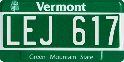 VT license plate LEJ617