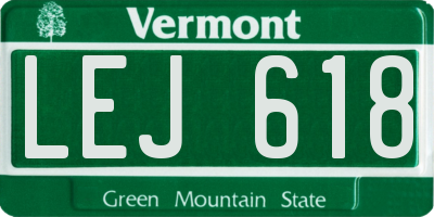 VT license plate LEJ618