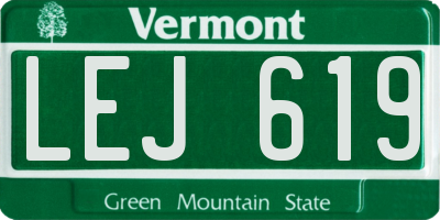 VT license plate LEJ619