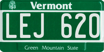 VT license plate LEJ620