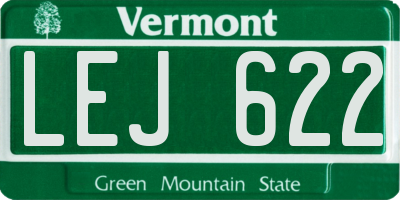 VT license plate LEJ622