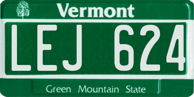VT license plate LEJ624
