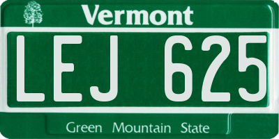 VT license plate LEJ625