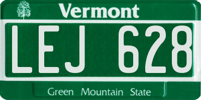VT license plate LEJ628