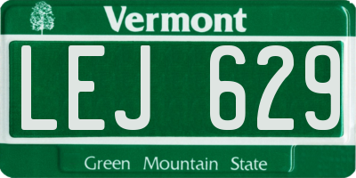 VT license plate LEJ629