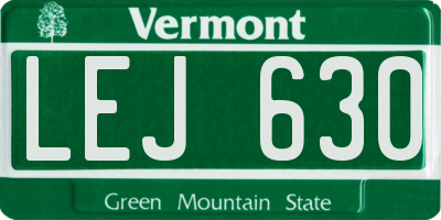VT license plate LEJ630