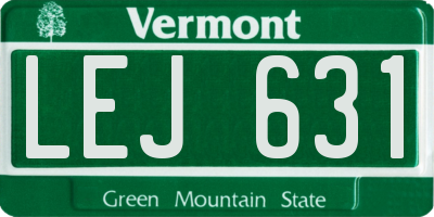 VT license plate LEJ631