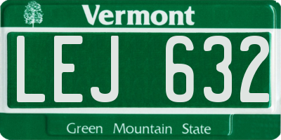 VT license plate LEJ632