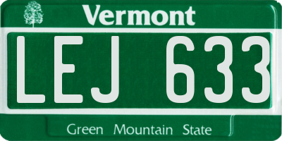 VT license plate LEJ633