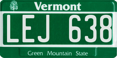 VT license plate LEJ638