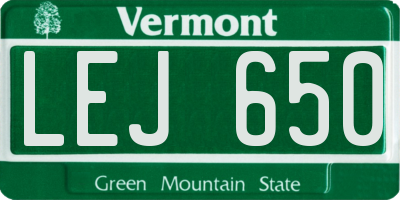 VT license plate LEJ650