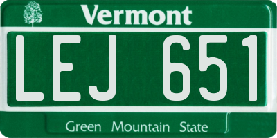 VT license plate LEJ651