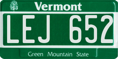 VT license plate LEJ652
