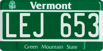 VT license plate LEJ653