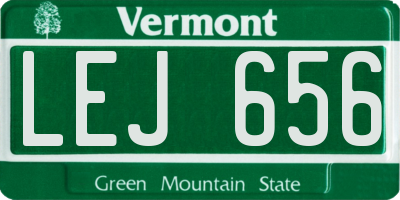 VT license plate LEJ656