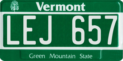 VT license plate LEJ657