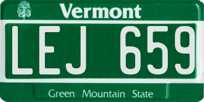 VT license plate LEJ659