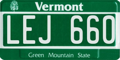 VT license plate LEJ660