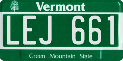 VT license plate LEJ661
