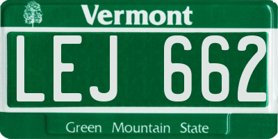 VT license plate LEJ662