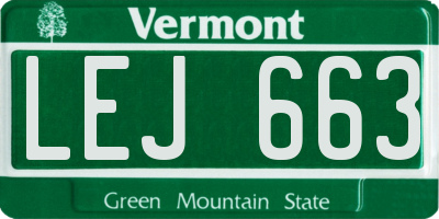 VT license plate LEJ663