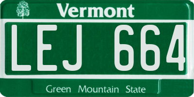 VT license plate LEJ664