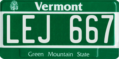 VT license plate LEJ667