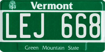 VT license plate LEJ668