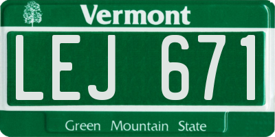 VT license plate LEJ671