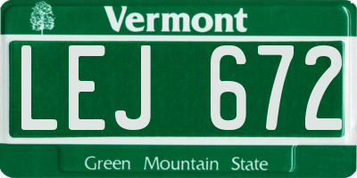 VT license plate LEJ672