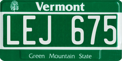 VT license plate LEJ675