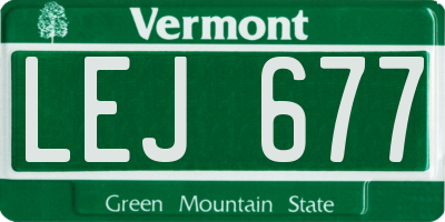 VT license plate LEJ677