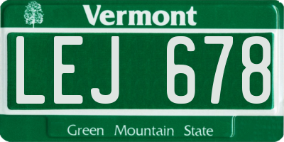 VT license plate LEJ678