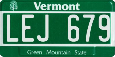 VT license plate LEJ679