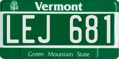 VT license plate LEJ681