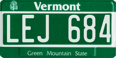 VT license plate LEJ684
