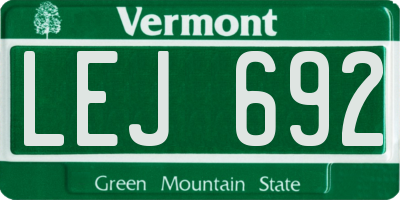 VT license plate LEJ692