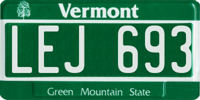 VT license plate LEJ693