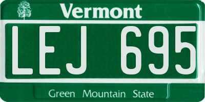 VT license plate LEJ695