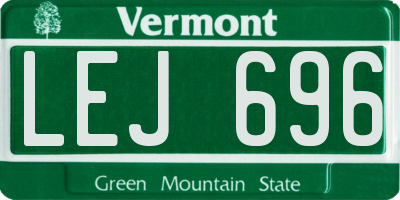 VT license plate LEJ696