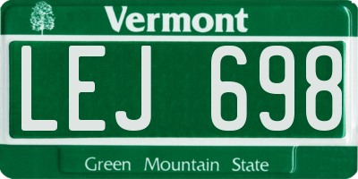 VT license plate LEJ698