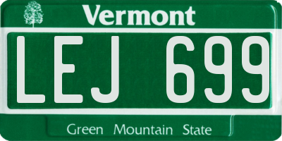 VT license plate LEJ699