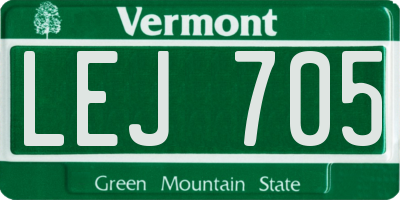 VT license plate LEJ705