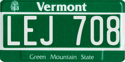 VT license plate LEJ708