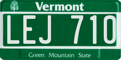 VT license plate LEJ710