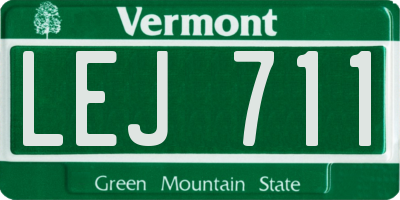 VT license plate LEJ711