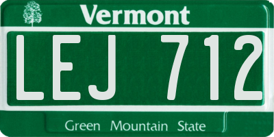 VT license plate LEJ712