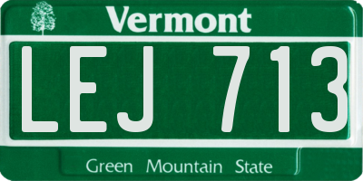 VT license plate LEJ713