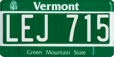 VT license plate LEJ715